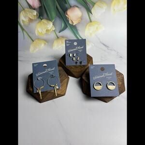 5 Pair Mixed Matte Metal Earrings